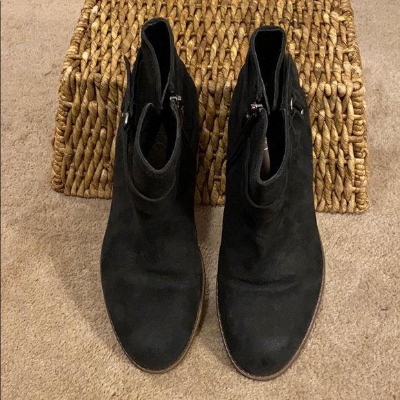 Franco Sarto black suede ankle boots. - Picture 3 of 10